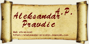 Aleksandar Pravdić vizit kartica